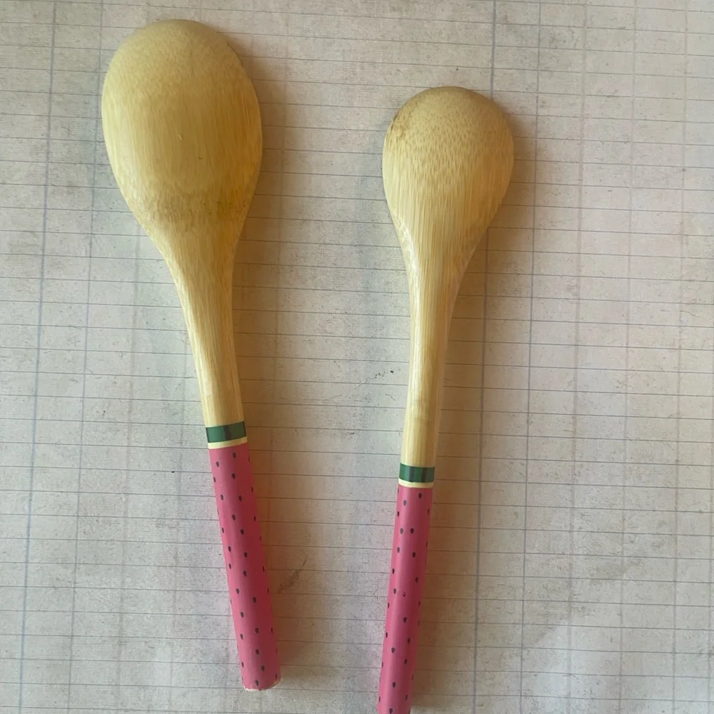 Watermelon Printed Bamboo Spoon Set